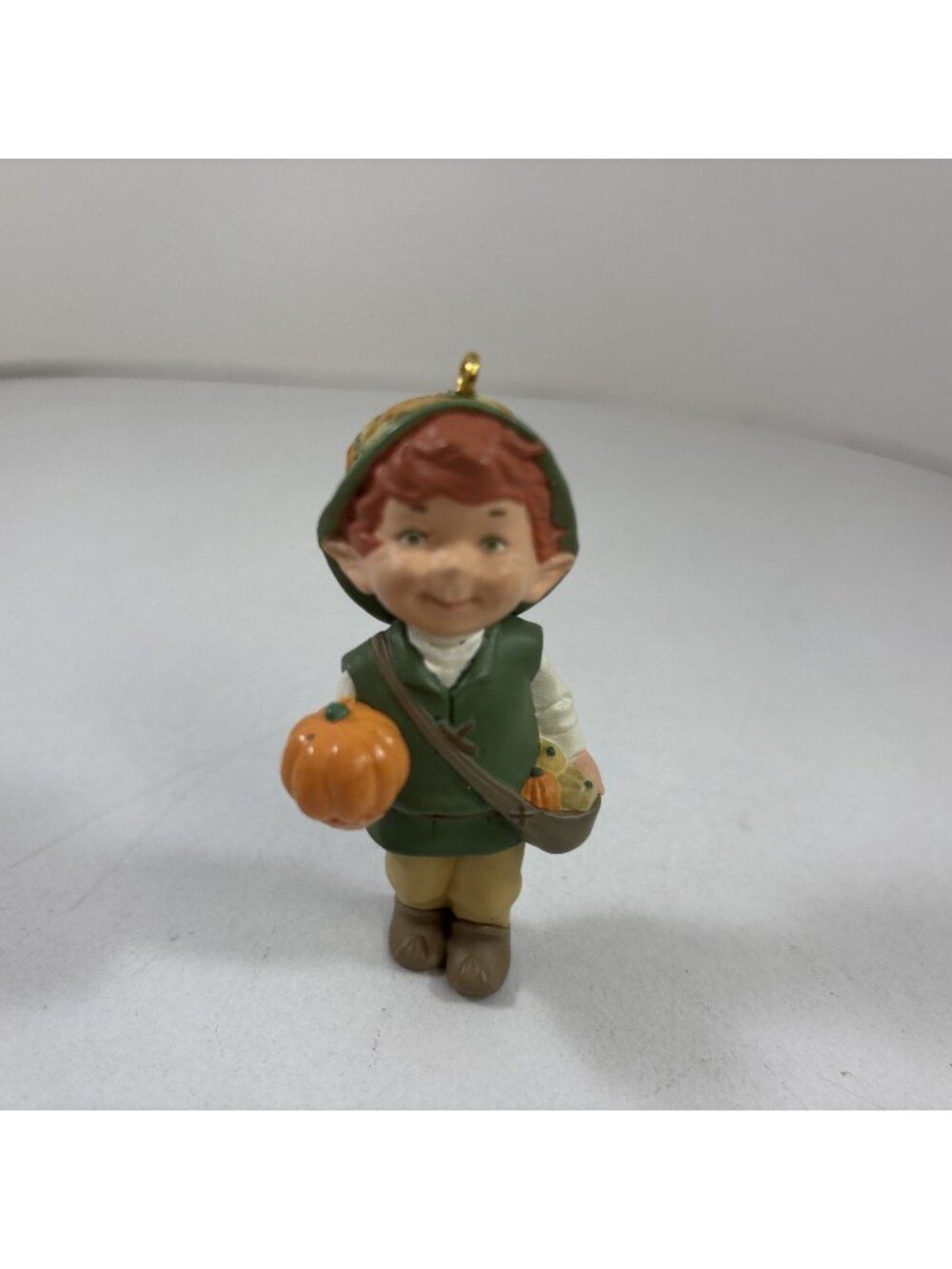 Hallmark Harvest Joy Garden Elves Collection 1994 Elf Holding Pumpkin